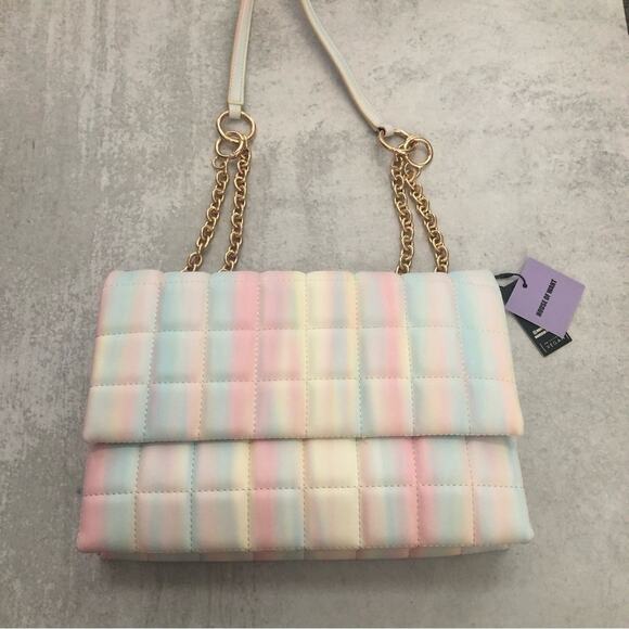 House of Want H.O.W. We Step Up Shoulder Bag in Sunset Stripe Pastel NEW - Picture 3 of 10